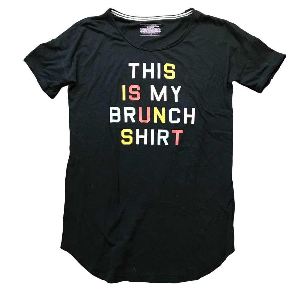 Victoria's Secret "This is my Brunch Shirt"‎ Multicolored Graphic Sleep Shirt S